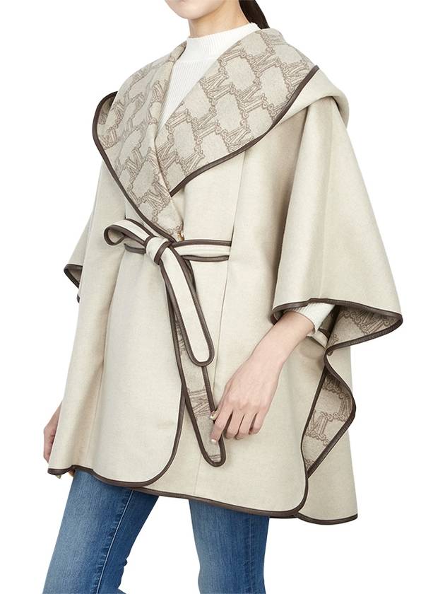 Reseda Hooded Poncho Jacket Ivory - MAX MARA - BALAAN 6