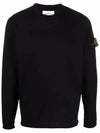 Wappen Patch Crew Neck Knit Top Black - STONE ISLAND - BALAAN 3