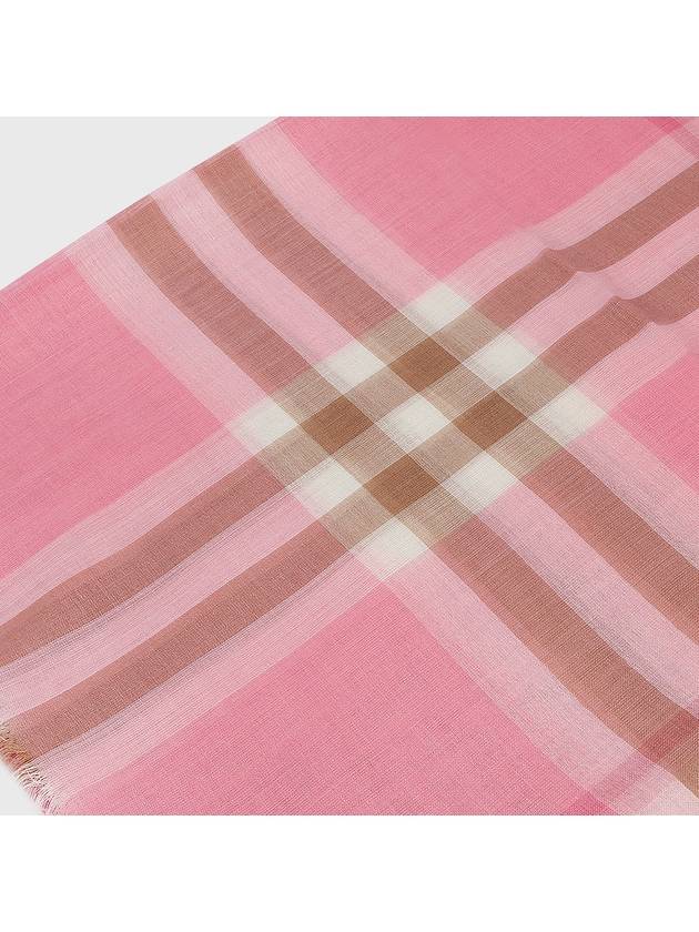 Check Wool Silk Scarf Pink - BURBERRY - BALAAN 5