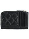 CH Classic Caviar Zipper Holder Wallet Black Gold CH41WT012 - CHANEL - BALAAN 3