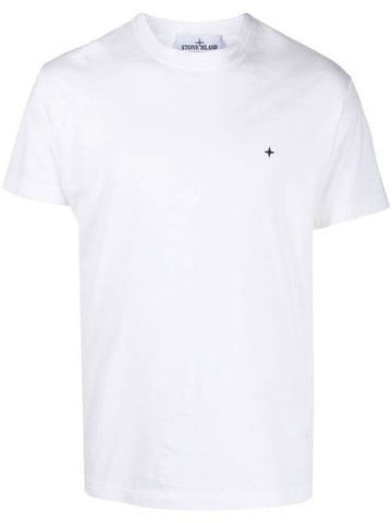 Men's Stellina Short Sleeve T-Shirt White - STONE ISLAND - BALAAN 1