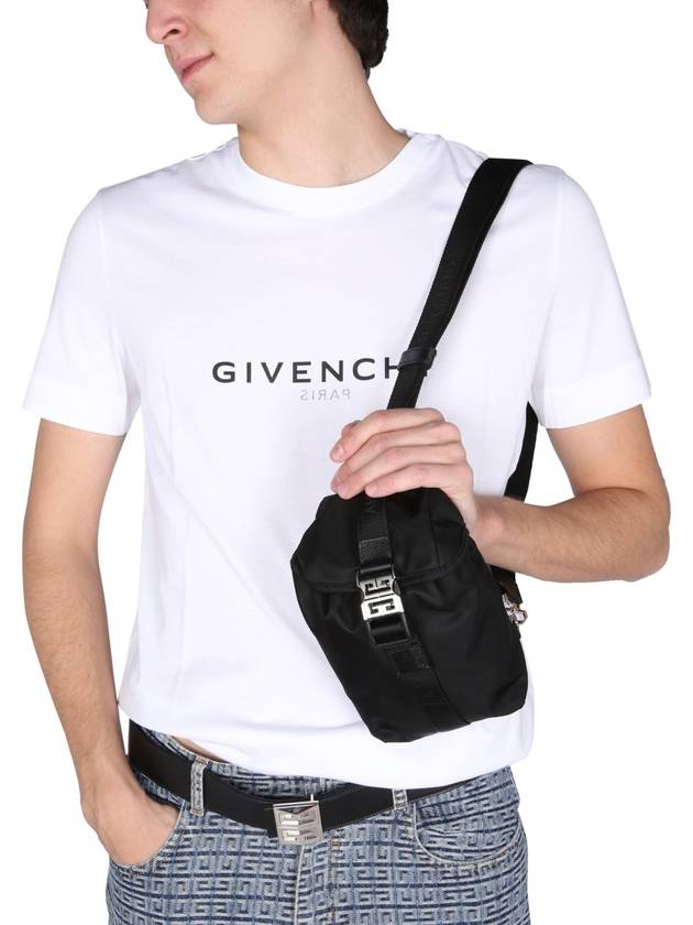 Men's Reverse Logo Round Slim Short Sleeve T-Shirt White - GIVENCHY - BALAAN 7