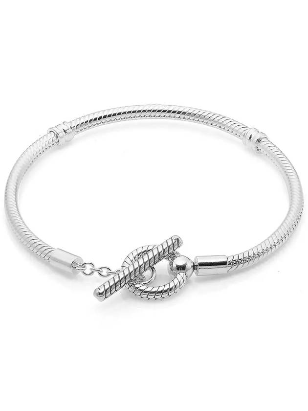 Moments T-Bar Snake Chain Bracelet Silver - PANDORA - BALAAN 4