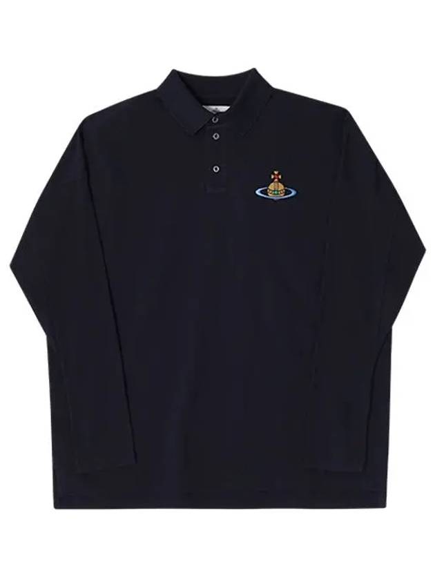 ORB Logo Polo Shirt Navy - VIVIENNE WESTWOOD - BALAAN 3