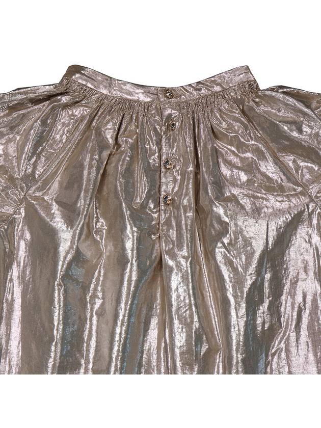 Bonpoint Girls Nude Bohemia Metallic Taffeta Blouse, Size 6Y - BONPOINT - BALAAN 3