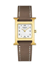 H Hour Heure 25mm PM Small Etoope Gold Frame Gilt Wristwatch - HERMES - BALAAN 4