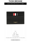 Stripe Note Compartment Pebble Grain Leather Card Wallet Black - THOM BROWNE - BALAAN 3