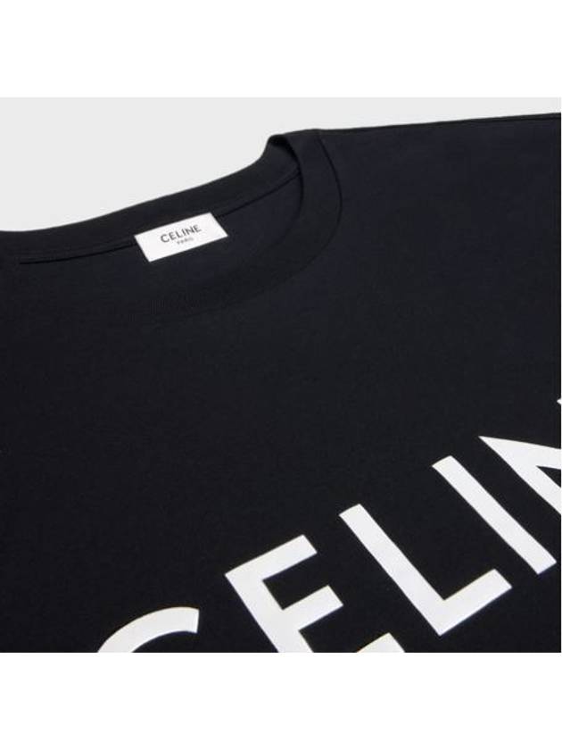 Cotton Jersey Loose Short Sleeve T-Shirt Black - CELINE - BALAAN 4