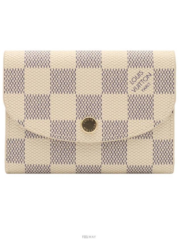 Damier Azur Rosalie Coin Perth Card Wallet Built in Chip N61276 - LOUIS VUITTON - BALAAN 1