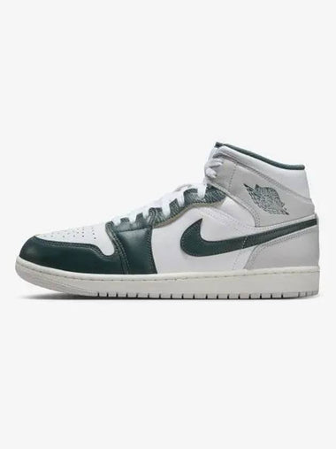 Air Jordan 1 SE Mid Top Sneakers Grey Green - NIKE - BALAAN 1