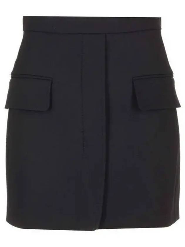 Nuoro Tailored Mini Wool H-Line Skirt Black - MAX MARA - BALAAN 2