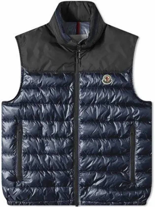 Ortac Logo Patch Padded Vest Navy - MONCLER - BALAAN 2