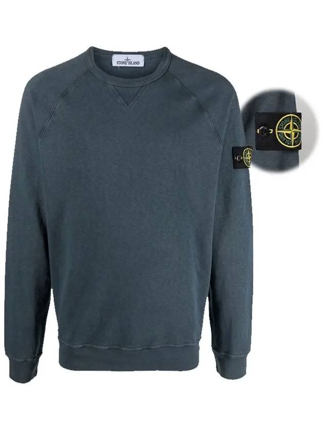 Garment Dyed Malfile Fleece Crewneck Sweatshirt Navy - STONE ISLAND - BALAAN 3