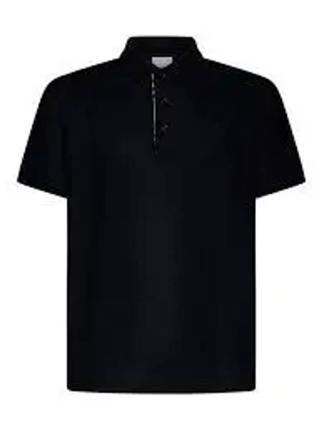 Men's Embroidered Logo Cotton Polo Shirt Black - BURBERRY - BALAAN 2