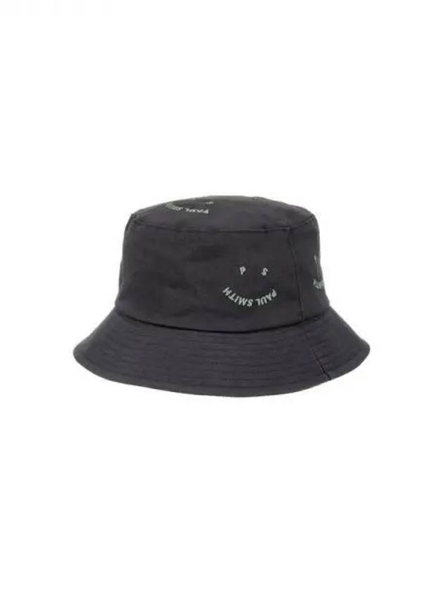 PS Happy Logo Embroidered Bucket Hat Charcoal Gray 271817 - PAUL SMITH - BALAAN 1