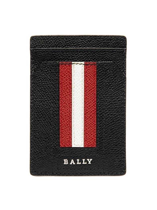 Men's Teddy Leather Card Wallet Black - BALLY - BALAAN 1