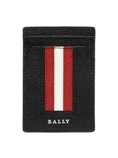 Men's Teddy Leather Card Wallet Black - BALLY - BALAAN 1