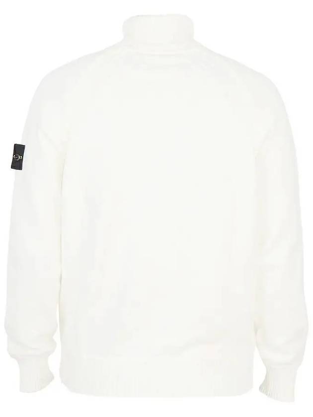 Waffen Patch Cotton Knit Turtleneck Off White - STONE ISLAND - BALAAN 4