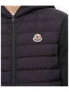 Logo Patch Knit Goose Padded Cardigan Black - MONCLER - BALAAN 7