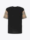 Vintage Check Sleeve Cotton Oversized T-shirt Black - BURBERRY - BALAAN 2