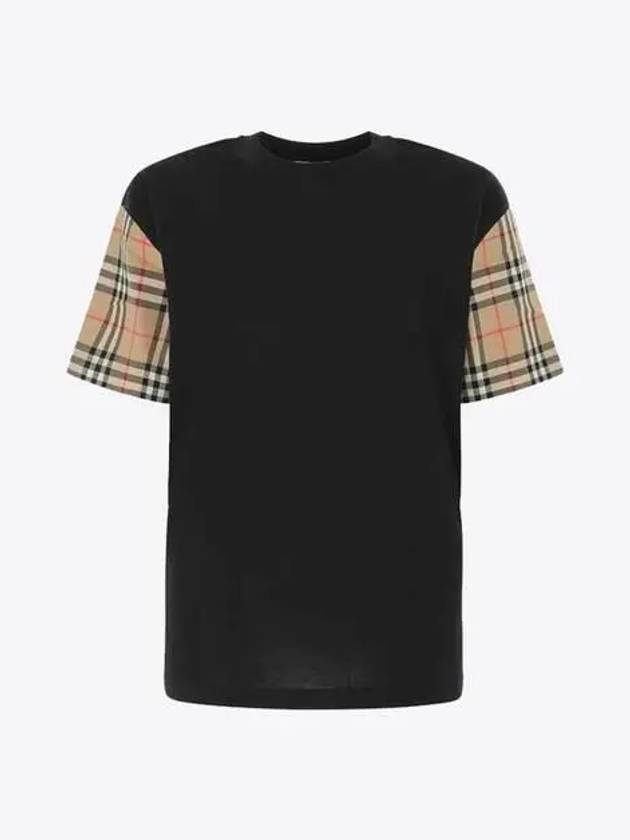 Vintage Check Sleeve Cotton Oversized T-shirt Black - BURBERRY - BALAAN 2