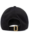 Embroidered Logo Cotton Ball Cap Black - CELINE - BALAAN 3