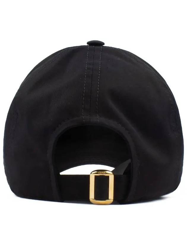 Embroidered Logo Cotton Ball Cap Black - CELINE - BALAAN 3