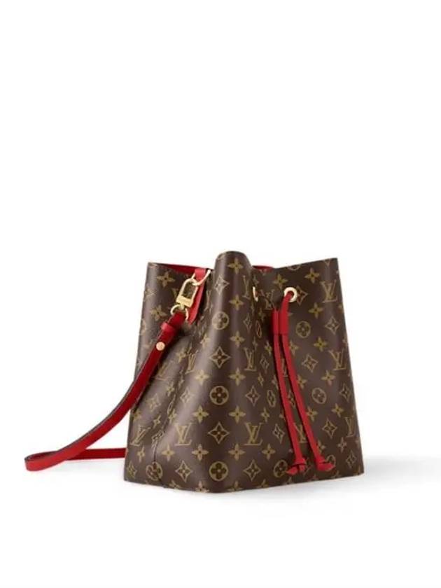 Monogram Neonoe Bucket Bag Brown Red - LOUIS VUITTON - BALAAN 3