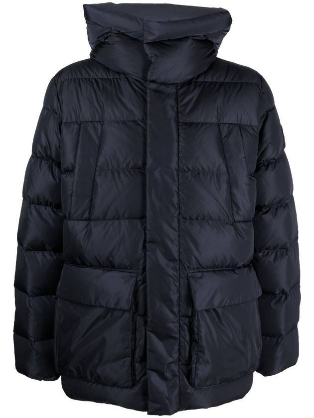 Men's Bixio Logo Hooded Quilted Padding Navy - DUVETICA - BALAAN 1