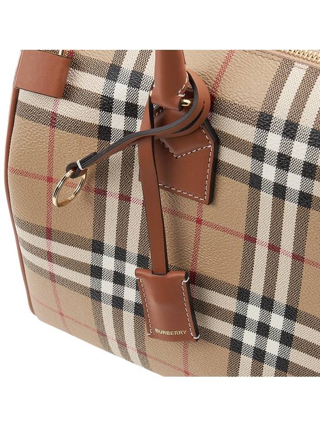 Medium Check Bowling Tote Bag Archive Beige Briar Brown - BURBERRY - BALAAN 10