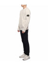 Logo Patch Crew Neck Wool Knit Top Off-White - STONE ISLAND - BALAAN 5