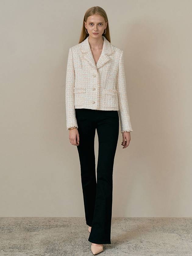 Carmen CARMEN wool tweed jacket ivory - AME - BALAAN 5