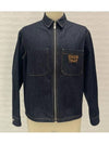 Homme Men Embroidered Logo Denim Jacket Navy - DIOR - BALAAN 3