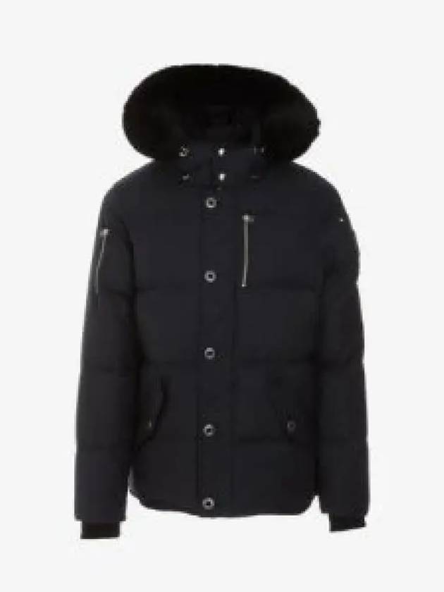 Threequarter Down Jacket Black Fox Fur Navy - MOOSE KNUCKLES - BALAAN 2