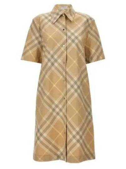 Check Cotton Midi Dress Beige - BURBERRY - BALAAN 2