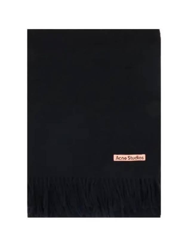 Logo Wool Fringe Scarf Black - ACNE STUDIOS - BALAAN 2