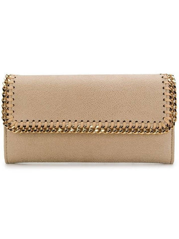 gold-plated Falabella Continental long wallet beige - STELLA MCCARTNEY - BALAAN 1