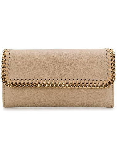 gold-plated Falabella Continental long wallet beige - STELLA MCCARTNEY - BALAAN 1