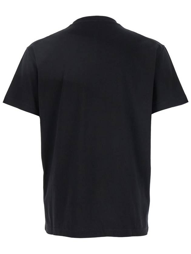 Black Crewneck T-Shirt With Maxi Logo Print On The Front In Cotton Man - DSQUARED2 - BALAAN 2