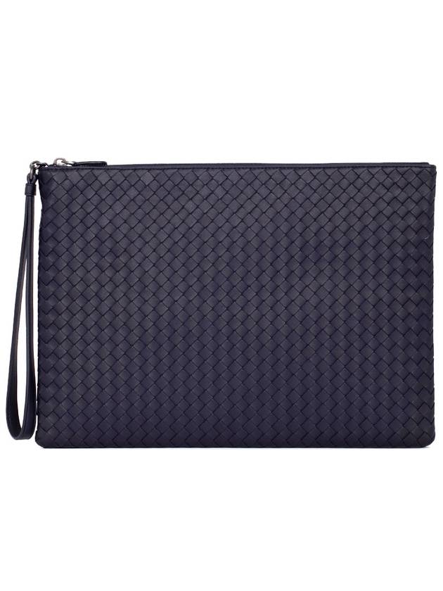 Intrecciato Strap Clutch Bag Navy - BOTTEGA VENETA - BALAAN 2