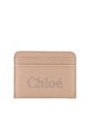 Sense Embroidered Logo Calfskin Card Wallet Beige - CHLOE - BALAAN 2