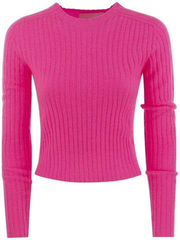 LULU - Ribbed cropped cashmere knitwear - VANISE - BALAAN 1