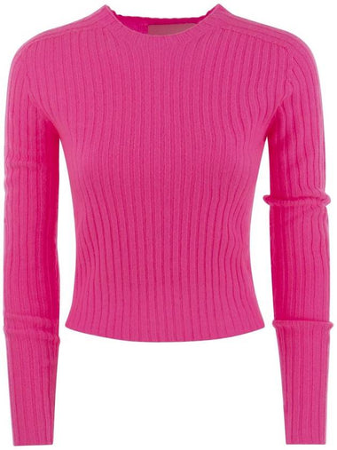 LULU - Ribbed cropped cashmere knitwear - VANISE - BALAAN 1