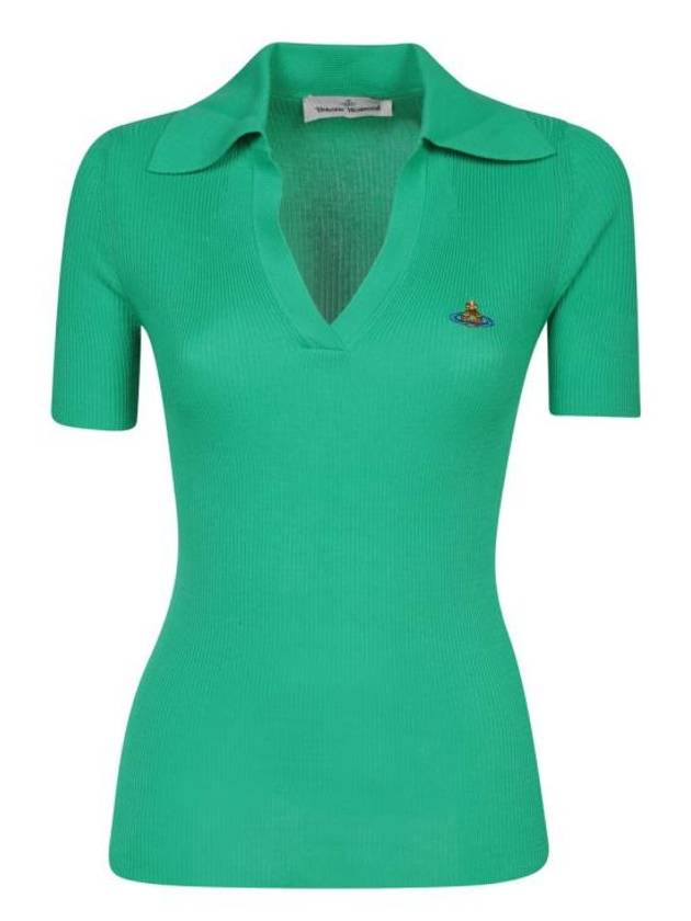 Marina Polo Knit Top Green - VIVIENNE WESTWOOD - BALAAN 2