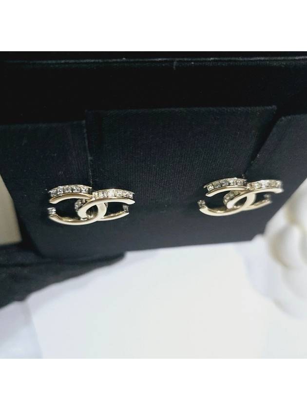 CC logo crystal earrings champagne gold ABB798 - CHANEL - BALAAN 4