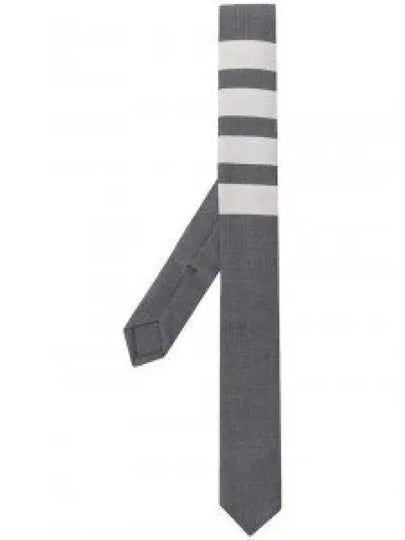 4-Bar Plain Wool Tie Grey - THOM BROWNE - BALAAN 2