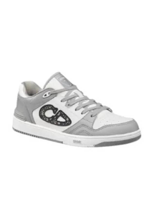 Oblique Detail Leather Low Top Sneakers White Grey - DIOR - BALAAN 2