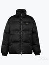 Medium-Length Re-Nylon Reversible Down Padded Jacket Black - PRADA - BALAAN 2