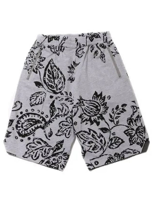 BB Short HGray Floral Printed French Terry MP111 NL071 BB Shorts Floral Printed French Terry - ENGINEERED GARMENTS - BALAAN 1