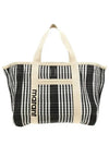 Warden Striped Tote Bag Black - ISABEL MARANT - BALAAN 2